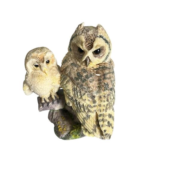 Lot Of 4 Vintage 90s Hamilton Collection By Russell Willis Owl Figurines Rustic - Picture 10 of 11